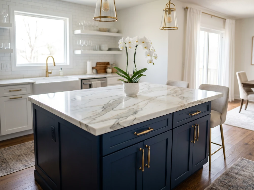 Marble countertop installed in a Newark NJ home